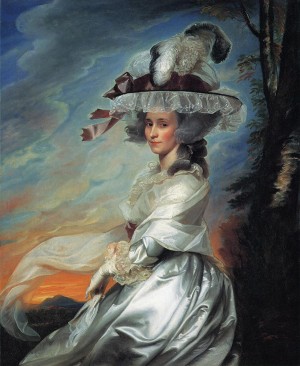 A lady with a big hat